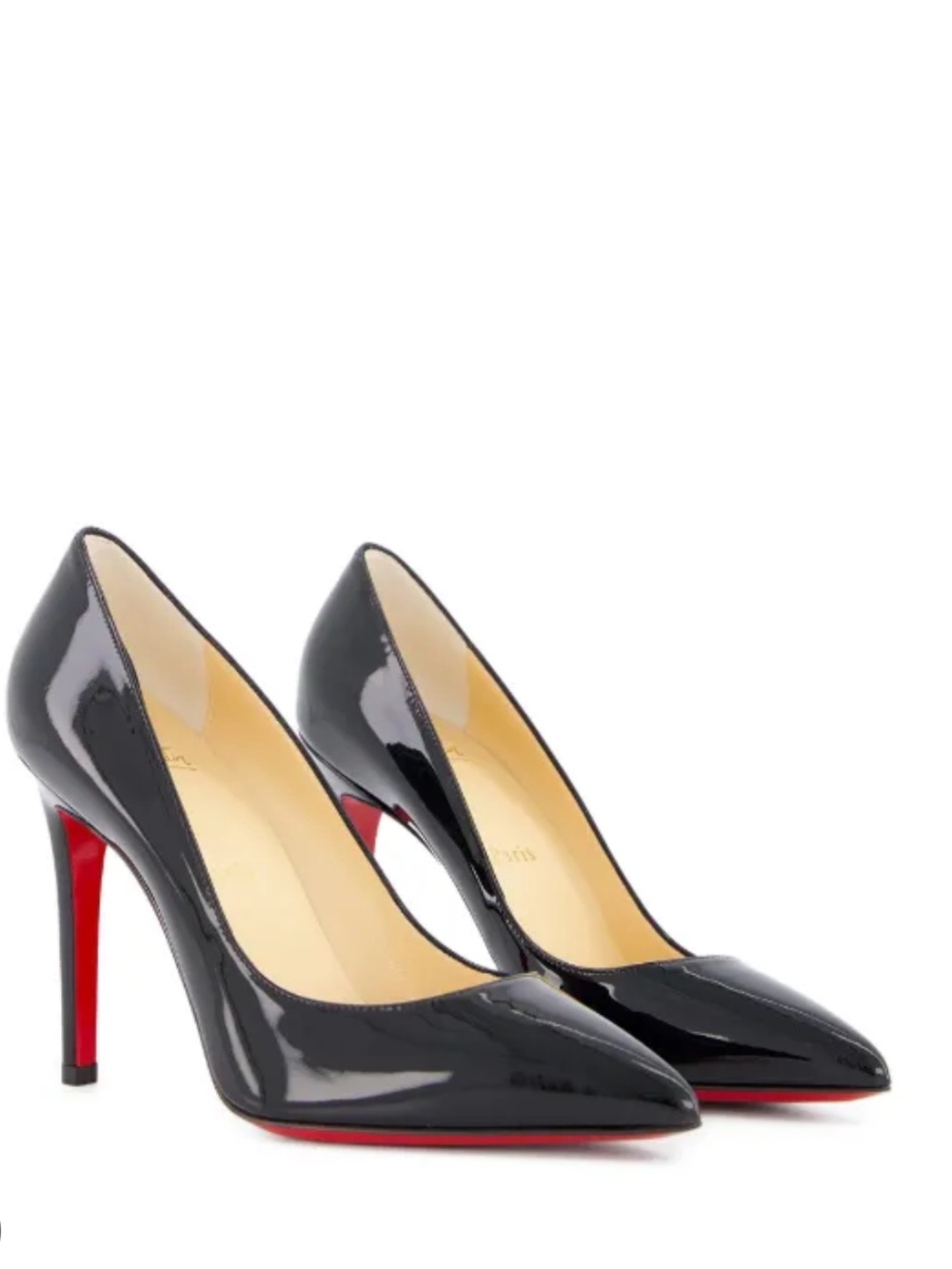Christian Louboutin DISCONTINUED Pigalle 100mm - Black Patent Pumps